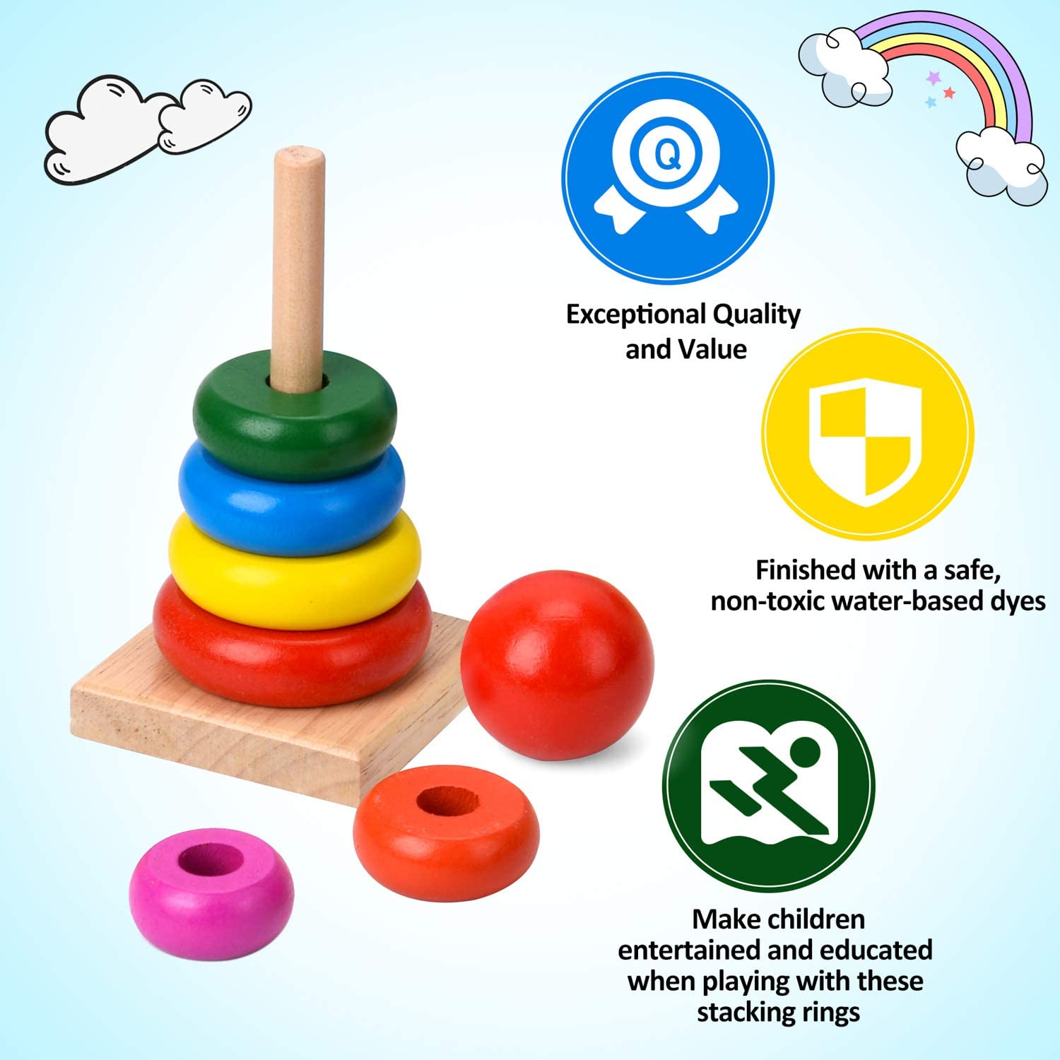 Fisher-Price Rock-a-Stack Baby Toy | Smyths Toys UK